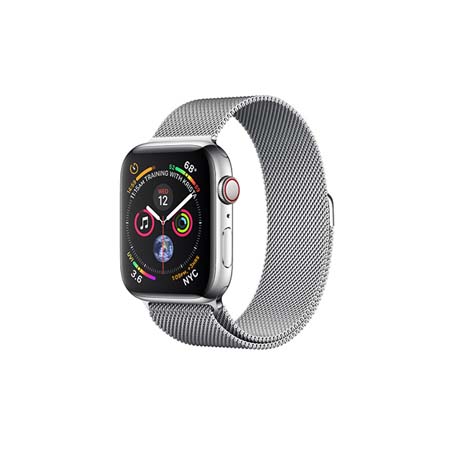 Apple Watch Series 4 GPS + Cellular, 44mm Stainless Steel Case with Milanese Loop