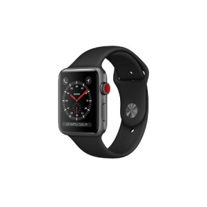 Apple Watch Series 3 GPS + Cellular, 42mm Space Grey Aluminium Case with Black Sport Band